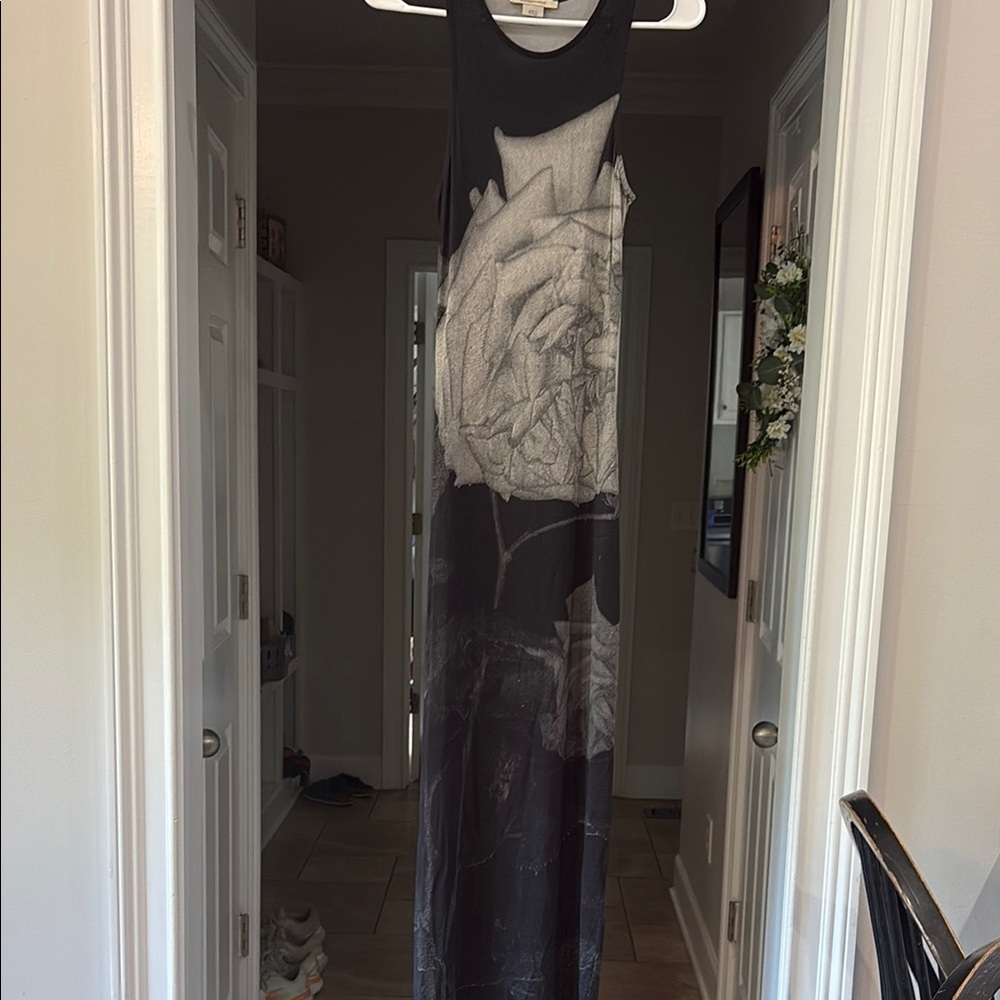 Paloma Wool Black and Gray Banksiae Midi Dress